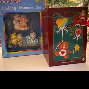 2 SETS VINTAGE HEIRLOOM CARE BEARS ORNAMENT SETS